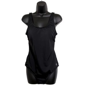 NWT Hurley Black Ribbed One Piece Bathing Suit Sz L